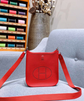 에르메스 미니 에블린16 로즈 은장 끌레망스 가죽